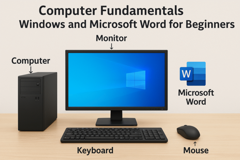 Computer Fundamentals, Microsoft Windows and Microsoft Word for beginners